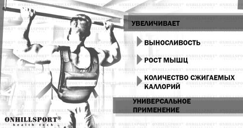 Жилет утяжелитель 20 кг, черный (чехол) фото 8